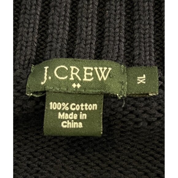 Men’s J.Crew Full Zip Sweater Sz XL Navy Blue 81686 100% Cotton Zips Up Or Down - Picture 8 of 9